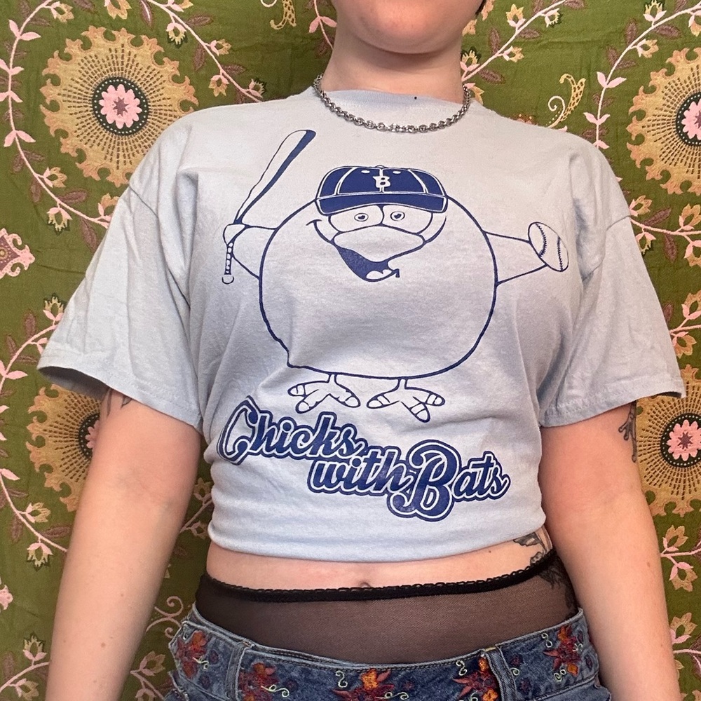 Chicks with Bats pun baseball tee